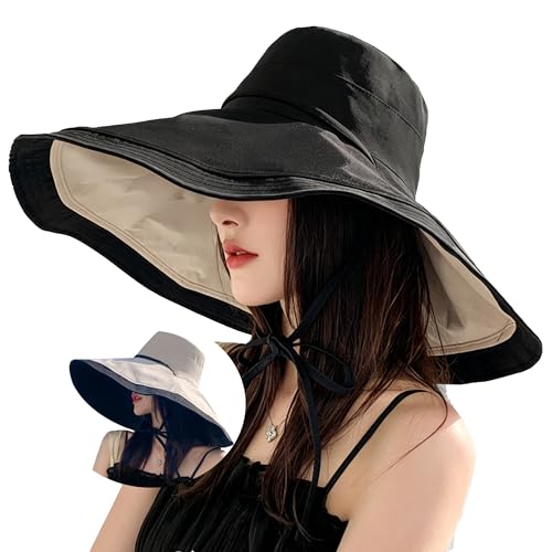 Sombrero de ala ancha reversible para mujer miniatura 1