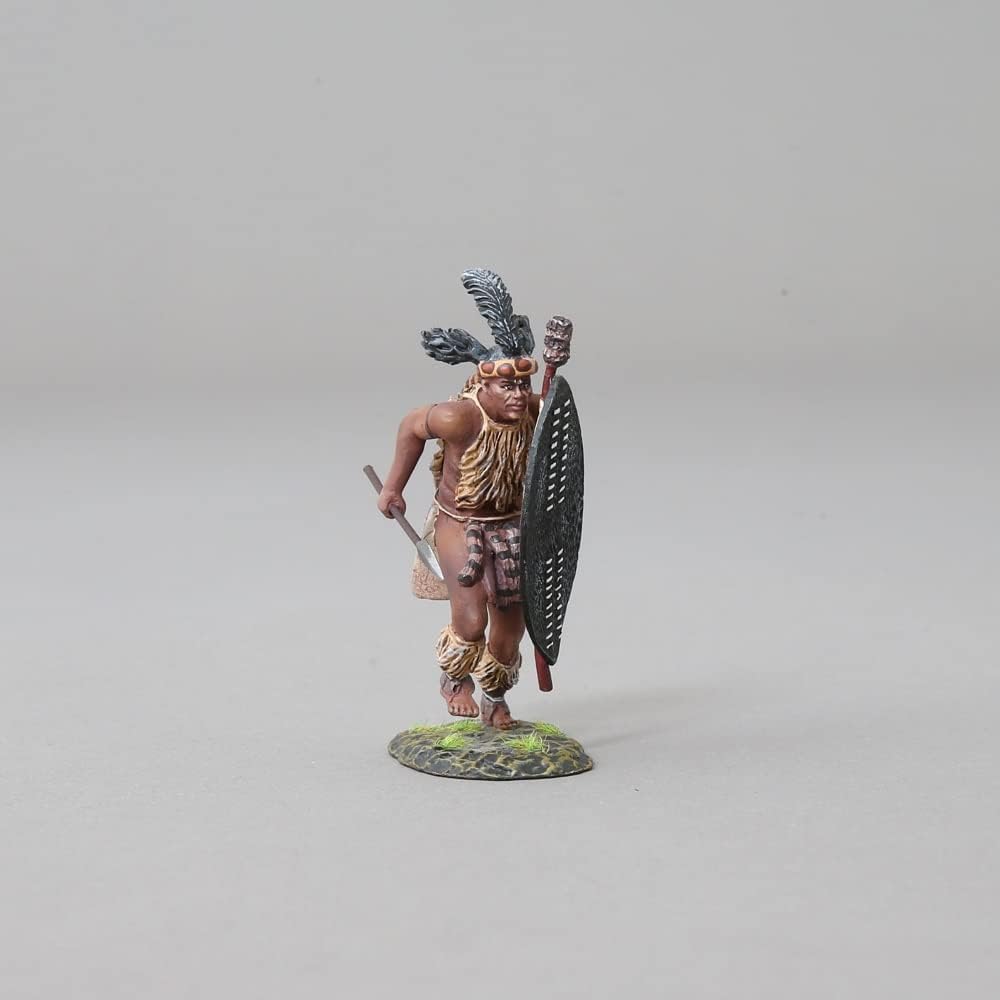 Thomas Gunn MiniaturesAnglo Zulu War SFA041A Zulu Warrior Charging with Assegai 1:30 Scale Metal