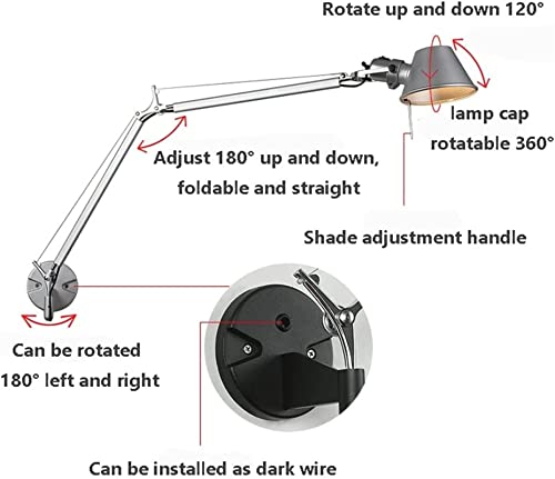 Luz de pared para lectura en cabecero que ahorra espacio de mesa 5