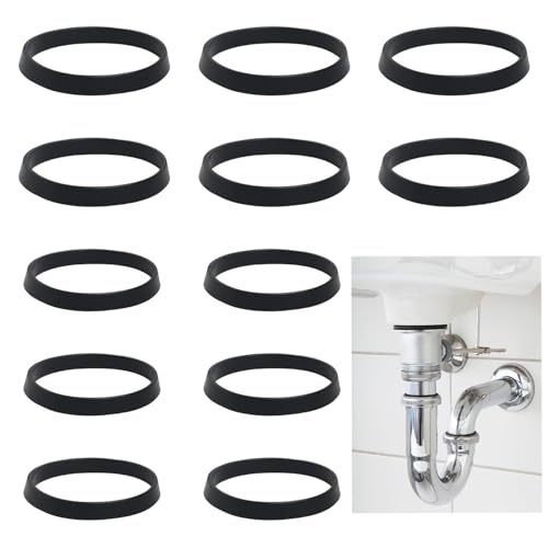 12 Pièces Joint de Vidange D'Évier, Joint de Tuyau D'Évacuation, 6 X 1/4 Pouce (32 Mm), 6 X 1/2 Pouce (40 Mm) Joints Pour Siphon， Joint de Siphon