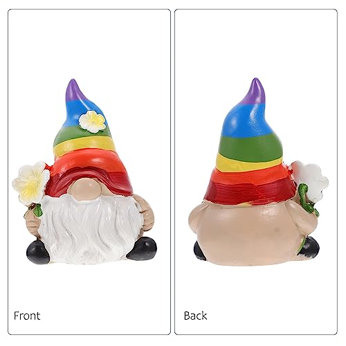 Cabilock Small Rainbow Gnome Garden Statue Scandinavian Tomte Nisse Figurine Gay Pride Lgbtq Cheer Up Decorations For Home Farmhouse Kitchen Decor (2.7X4.3 Inch) #TOP1
