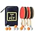 Feed the Fit Ping Pong Paddle Set - Professional 4-Player Table Tennis Racket Bundle with 12 Balls and Carrying Case, Perfect Grip and Control - Great Outdoor Activity for Family, Kids and Friends