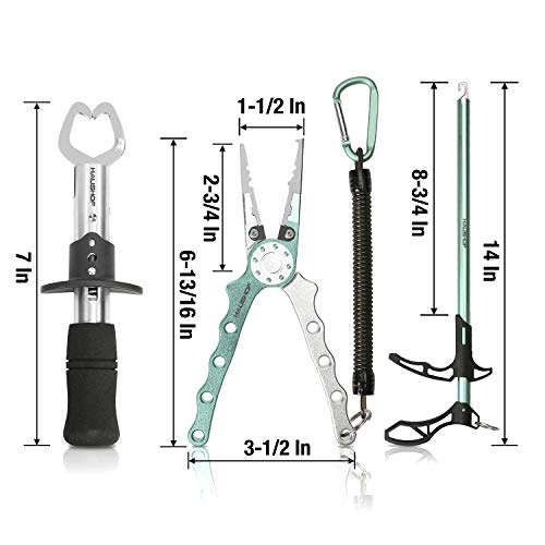 HAUSHOF Fishing Tool Kit, Aluminum Fishing Pliers, Stainless Steel Fish Lip Gripper, Fish Hook Remover with Safety Coiled Lanyard and Sheath, Gifts for Men Women - Image 3