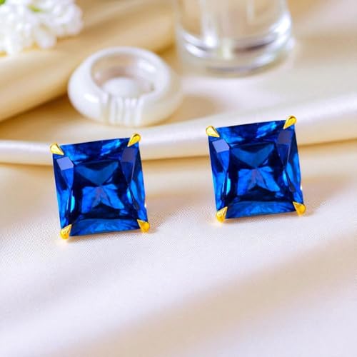 Image of ACCESSHER Gold-Tone Square Contemporary Stud Earrings | Fashion Jewellery, Valentine Gift for Girlfriend | Trendy Earrings for Women and Girls