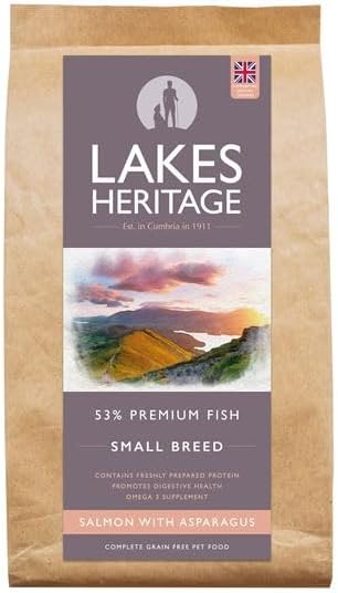 53% Premium Salmon & Asparagus, Grain-Free, Small Breed Dog Food, Omega 3 Supplement, Supports Digestive Health 2KG