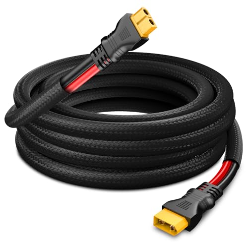 Cable de extensión XT60 de 10 AWG y 20 pies macho a hembra para estación de energía