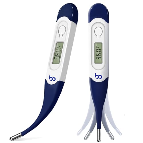 Femometer Digital Thermometer, Oral Thermometer for Adults and Kids with Flexible Tip, Accurate Readings, Oral Rectal Underarm Use, C°/F° Switchable (Blue)
