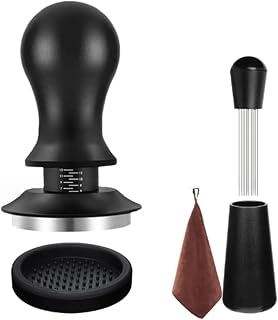 Bnnlqpsttg - Juego de 5 accesorios para incluir un exprimidor, una herramienta WDT, un agitador de café y una jarra de espuma de 53 mm