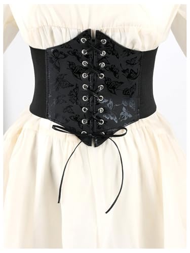 Verdusa Women's Lace Up Tied Corset Belts Elastic Costume Waist Belt2