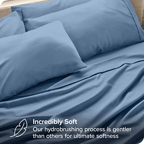 Split King Sheet Set - 7 Piece Set - Hotel Luxury Bed Sheets - Ultra Soft - Deep Pockets - Easy Fit - Cooling & Breathable Sheets - Wrinkle Resistant - Cozy - Coronet Blue - Split King Sheets - 7 Pc #TOP2