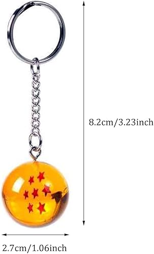 Miniatura 4 de Paquete de 7 llaveros acrílicos de estrella de Dragon Ball, colgante de resina transparente, bolas transparentes, 7 estrellas, bolas de cristal de