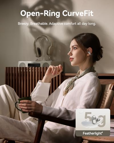 Image of Baseus Bowie MC1 Pro Open Ear Clip-On Headphones, Hi-Res LDAC & HiFi4 Acoustic Sound, 5g Ultra-Lightweight Comfort, SuperBass 2.0, DNN 4-Mic AI Clear Calls, IP67 Waterproof, Bluetooth 6.0 (Titanium)