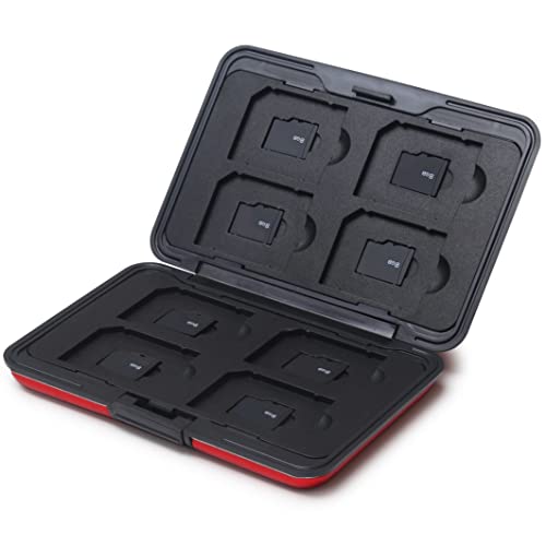 Honsky Aluminum UHS-I SD Micro SD SDHC SDXC TF SecureDigital Memory Card Carrying Case Holder Organizer Box Keeper for Computer Camera Media Storage Organization,Red