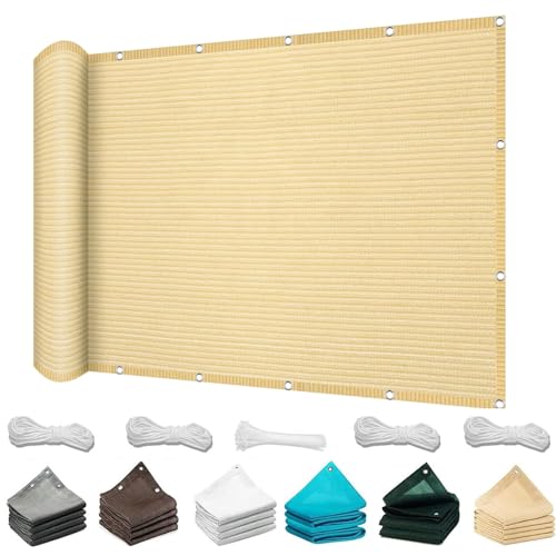 Vela de Sombra 305 x 335 cm Rectangular, Protección UV Al 95%, Resistente Al Desgarro, Toldos Exterior Terraza con Ojales y Cuerdas para Patio, Jardín, Exteriores, Terraza, Color Crema