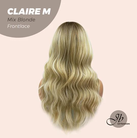 Miniatura 4 de CLAIRE - Peluca de encaje frontal precortada de 22 pulgadas, pelucas onduladas para mujer, pelucas sintéticas naturales de densidad 150 para uso