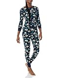 Amazon Essentials Damen Pyjamaset aus Baumwolle, Gute Passform (Erhältlich in Übergröße), Marineblau, Arktische Kreaturen, 3XL Größen