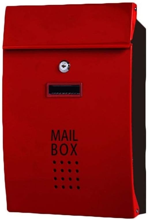 HBJWOV Mailbox European Outside Aluminum Wall Mount Post Box Secure Mailbox Letterbox Outdoor Retro Vintage Mailboxes