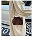 Women Vintage Suede Handbag Small Tote Bag Drawstring Bucket Bag Faux Suede Crossbody Bag Everyday Shoulder Bag Winter Purse (Brown)