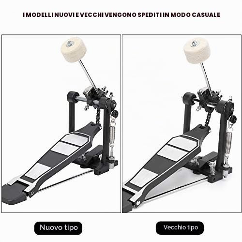 Pedali per grancassa a pedale singolo, set di accessori per pedali per grancassa a percussione a pedale professionale, pedale per grancassa portatile comodo e stabile, universale, flessibile