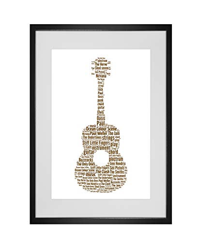 Personalised Acoustic Guitar Musical Instrument Design Word Art Print Unique Keepsake Gifts