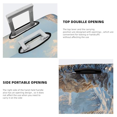 Snow-Covered Mountains And Trees Elastic Travel Luggage Covers Dustproof Scratch-Resistant Suitcase Protector Fit 22-24 Inch3