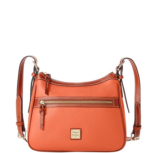 Sac à main bandoulière Dooney & Bourke Presley en cuir grain de galets couleur corail