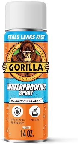 Gorilla Waterproofing Spray, White, 16 oz, Flexible Rubberized Coating