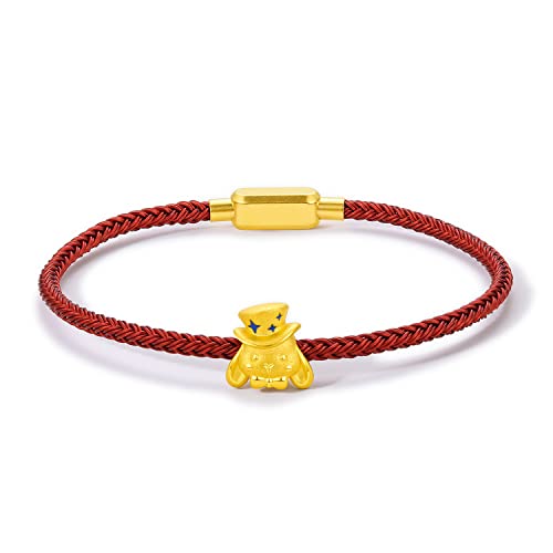 Real Gold Bracelets for Women Bracelet Lucky Rabbit 24K Gold Jewelry Red Bracelet Solid Gold Charm Fortune Rabbit Charm Bracelets Lucky Bunny Gold Bangle Bracelets