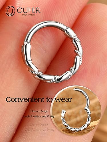 OUFER 16G Daith Piercing Jewlery, 316l Surgical Steel Helix Piercing Jewelry, Daith Earrings, Helix Hoop Earrings for Women, Conch Rook Septum Piercing Jewelry3