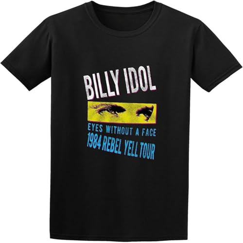 Men's Billy Idol Rebel Yell Tour 1984 Cotton T Shirt Black M