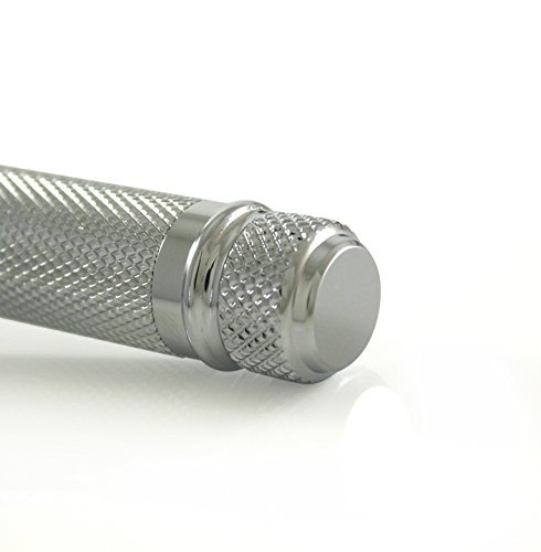 Edwin Jagger Double Edge Safety Razor, Knurled, Short Handle, 5 Blades #TOP5