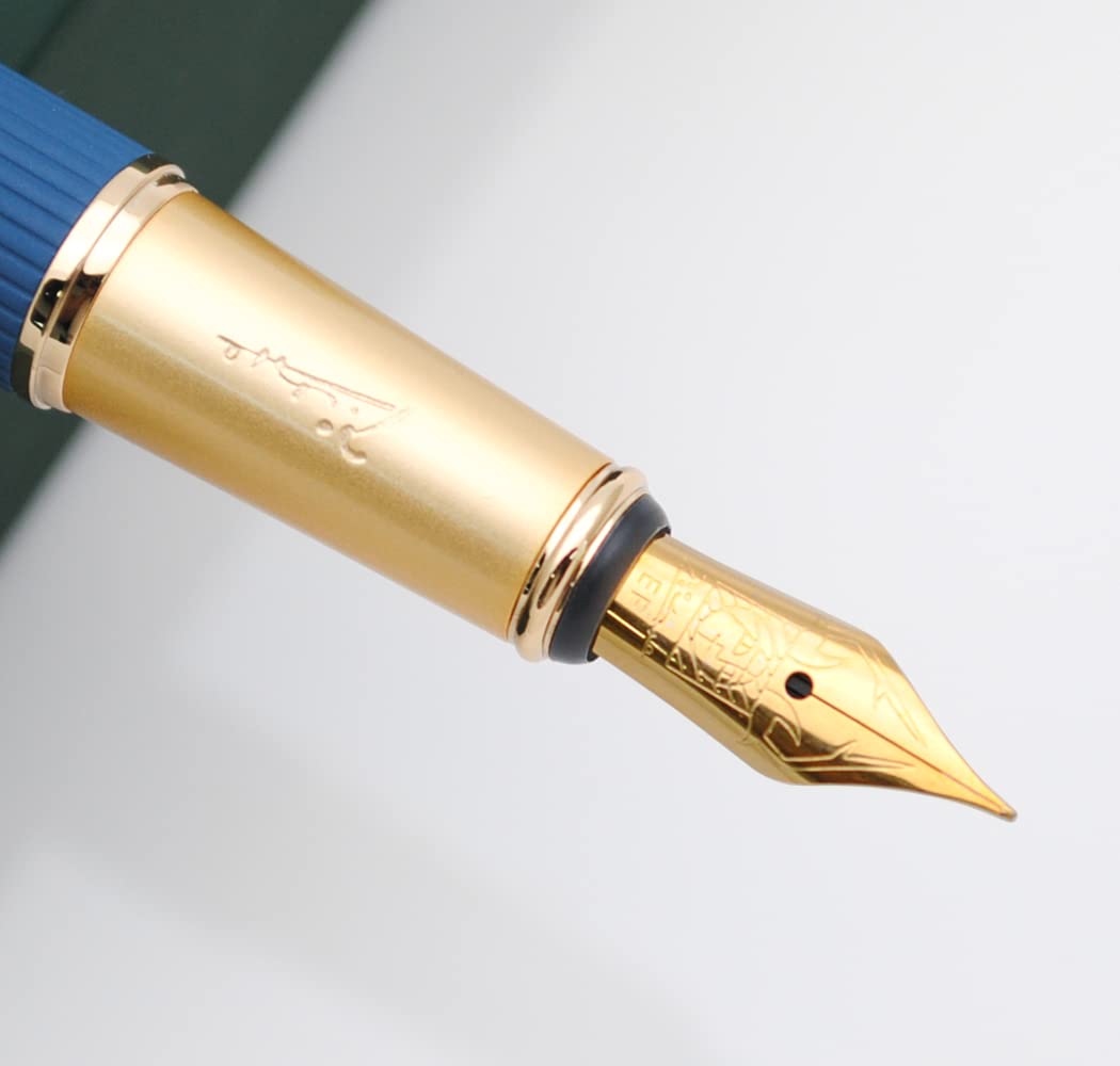Picasso 916 Metal Fountain Pen, Natural Series Stripe Ink Pen with Ink Converter and Gift Case - Image 3