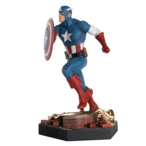 Avengers EAGLEMOSS Eaglemoss Figura Capitan America pose di battaglia scala 1:18, multicolore