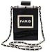 Women Acrylic Black Paris Perfume Shape Evening Bags Purses Clutch Vintage Banquet Handbag (Black)
