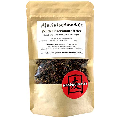 Asiafoodland - Wilder Szechuan Pfeffer - auch genannt Japanischer Pfeffer oder Chinesischer Pfeffer, 1er Pack (1 x 50g) Cover