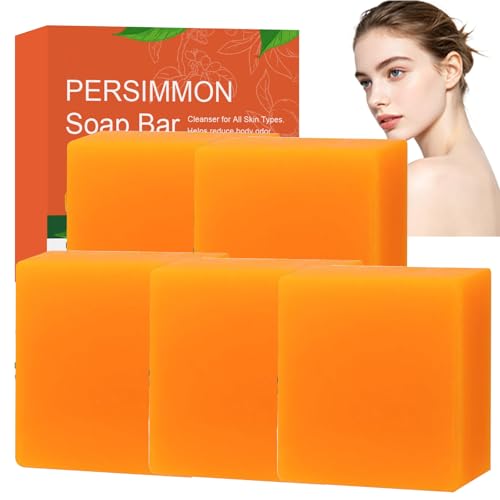 Savon au kaki désodorisant corps et visage pour le contrôle du sébum lot de 5