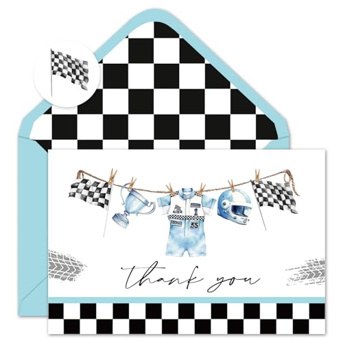 Cartes de remerciement pour anniversaire enfant thème formule 1
