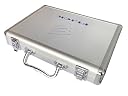FLICK Fiesta Table Tennis Racket Case | Stores One TT Racket and Three TT Balls | Stylish Silver Design | Durable Product with Handel & Double Lock for TT Lovers. gallery image