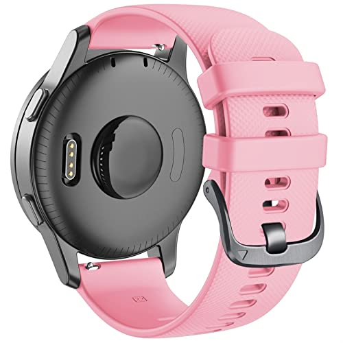 Bracelet silicone rose 20 mm pour montre Garmin Venu anti-irritation