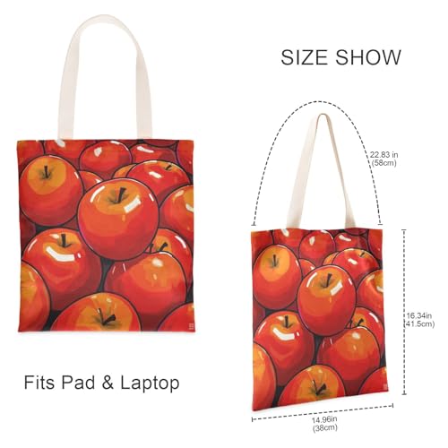 Cute Cartoon Fruit Red Personalized Canvas laptop bag with handles Cute Tote Bag Canvas Bags Bulk for Shopping Bolsa de lona3