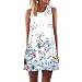 Creazy 2016 Vintage Boho Women Summer Sleeveless Beach Printed Short Mini Dress (XL)