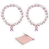 【Variedad de usos y diseño elegante】 Los brazaletes se adaptan a muchas ocasiones, ya sea en el día a día, en eventos especiales o como muestra de apoyo. El delicado rosa y el diseño femenino la convierten en un accesorio versátil para mujeres conscientes de la moda. Las 23 perlas proporcionan un ajuste perfecto.