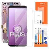 INCELL - Schermo di ricambio per Samsung Galaxy S9 Plus con display LCD SM-G965F SM-G965W SM-G965U con cornice (senza impronte digitali), colore: viola
