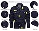 EKLENTSON Herren Outdoorjacke Männer Cargo Jacke Arbeitsjacke Stehkragen Reißerschluss Multitaschen (M, Navy)