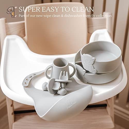 Bubba Bear ® Open Cup Set for Baby & Toddler | Beaker Cups for Led Weaning Babies & Toddlers | Free Flow Alternative to Sippy for 6 Months Plus | Silicone Water Beakers for Drinking with Handles