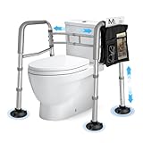 SUNDOY Toiletten-Sicherheitsrahmen – Verstellbarer, klappbarer WC-Stützrahmen aus Aluminium, rutschfeste Griffe, bis 150 kg