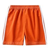 [Kreeqe] 子供用夏用蚊よけカジュアルパンツ スポーティなランタンデザイン 伸縮性ウエスト アクティブプレイに最適 快適 (オレンジ-ショートパンツ、M)