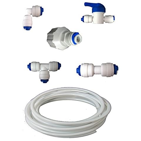 Fridge Filter Plumbing Kit/Hose Connection Kit for American Style Fridge Freezers, fits LG, Samsung, Bosch, Daewoo, GE + all with 1/4" lldpe water pipe Cover