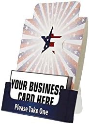 Marketing Holder - Paquete de 24 tarjeteros para exhibir tablones de anuncios con impresión de bandera estadounidense para tarjetas de contacto de