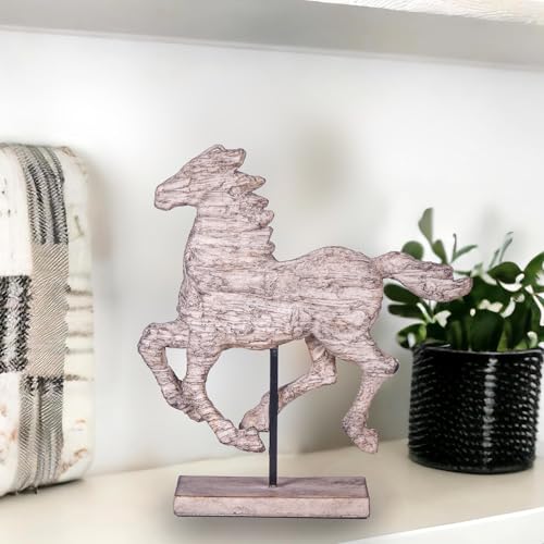 Escultura de Caballo en Resina 14.57 in para Decoración miniatura 6